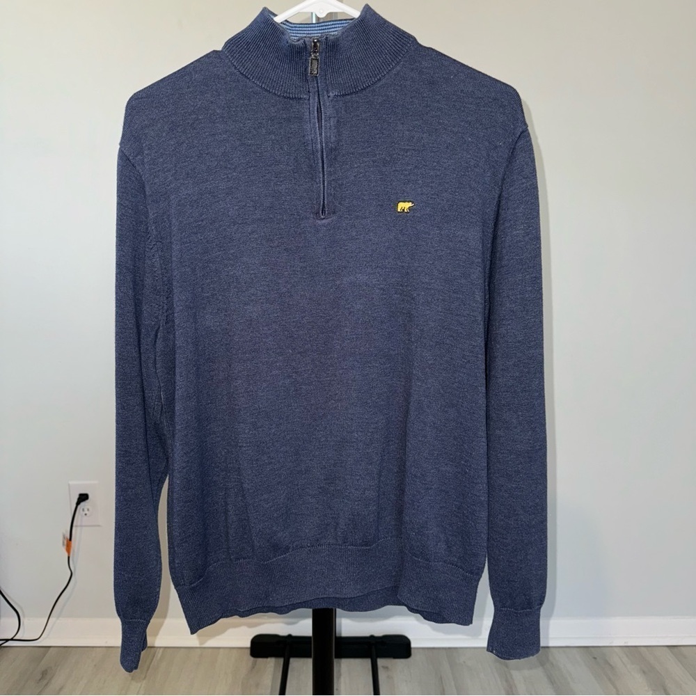 Jack Nicklaus Men’s Quarter Zip Navy Blue Pull Over Sweater Size Medium